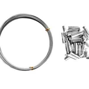 Cabo de aço flexível e encapado 05 Lbs c/10 m + 100 Luvas