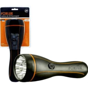 Lanterna recarregável bivolt 11 leds FoxLux plug embutido