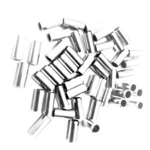 100 Conexões/anilhas/luvas número 0 cobre niquelado para cabo de aço