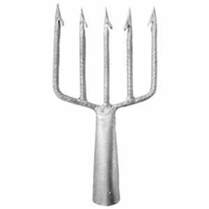 Fisga de Aço Galvanizado para Pesca, 5 Dentes, Número 4, Resistente à Água Salgada
